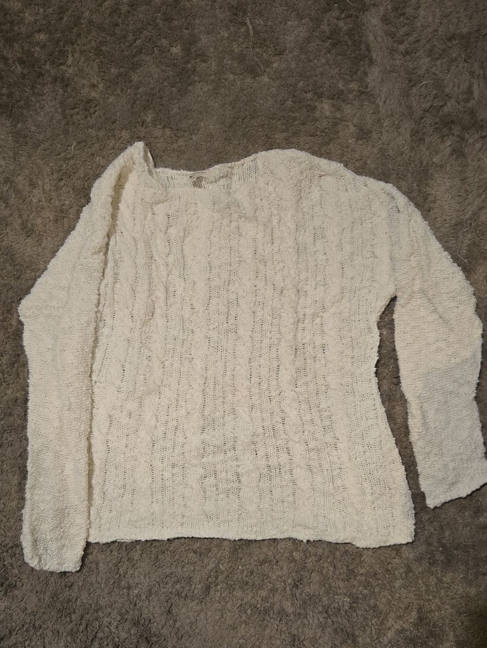 Cozy Cable Knit Women's Sweater - White